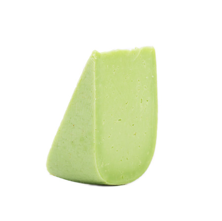 Cheese isolated on white background cutout closeupの写真素材