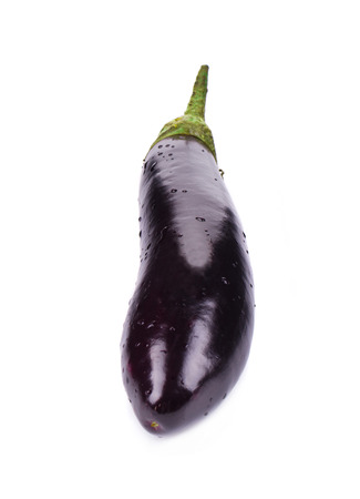 fresh eggplant. Isolated on a white background.の写真素材