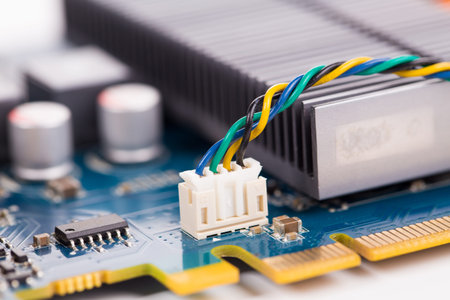 Electronic board close up. Macro. Whole background.