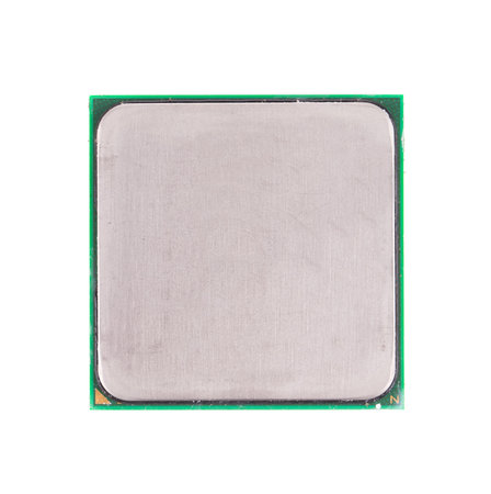 Central processor. Back view. Isolated on the white background.