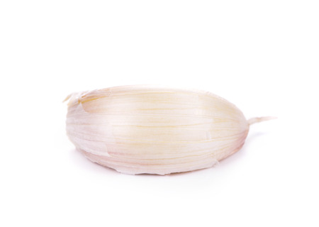 garlic cloves. Isolated on a white background.の写真素材