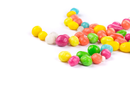 Colorful candies in a white background isolatedの写真素材