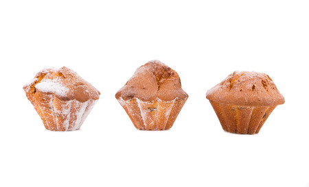 Muffins Isolated on a White Background closeupの写真素材