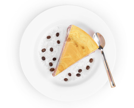 Piece of cake. Isolated on a white background.の写真素材