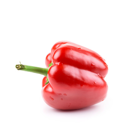Fresh red bell pepper. Isolated on a white background.の写真素材