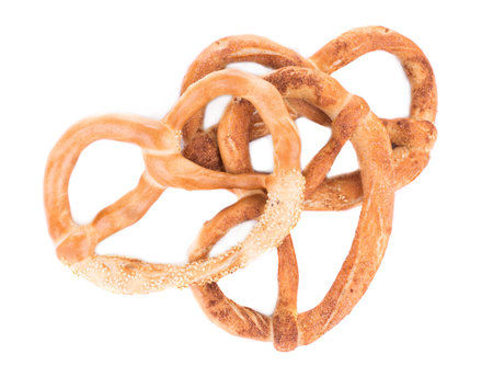 Knot-shaped biscuits isolated on a white background