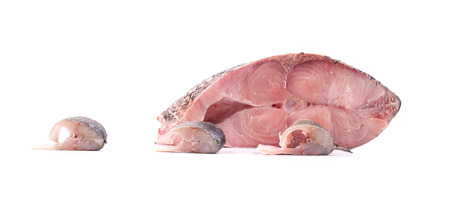 Fillet of fresh raw fish isolated on the white の写真素材