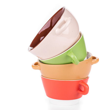 Bowls for soup. Isolated on a white background.の写真素材