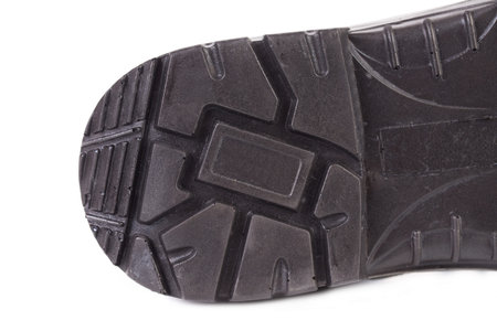 Black shoe sole. Isolated on a white background.の写真素材