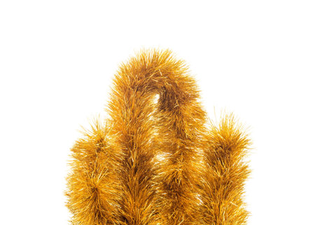 Ornament of tinsel. Isolated on the white background.