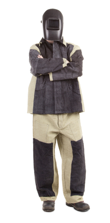 Welder in uniform. Isolated on a white background.の写真素材