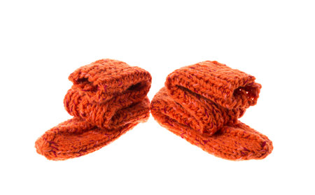 orange socks isolated on white background in the closeup