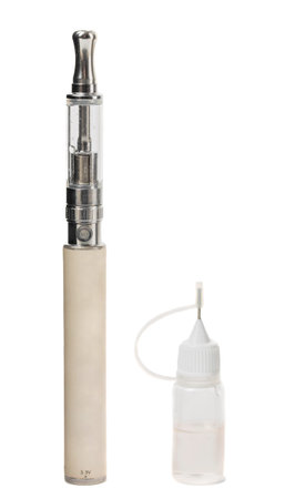 Modern electronic cigarette vaporizer. Isolated on a white background.