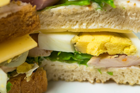 Traditional sandwich with french fries. Can be used as a background.