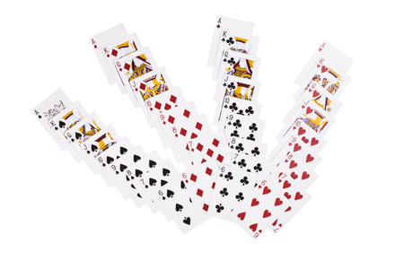 New unpacked playing cards. Isolated on a white background.