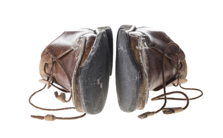 Old shoes. Isolated on the white background.の写真素材