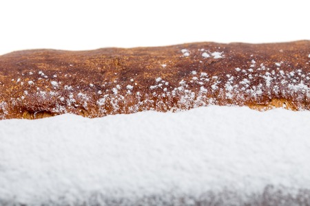 Closeup of delicious cake with powdered sugar. Can be used as a whole background.の写真素材