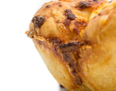 Closeup of delicious puff cake with cheese. Macro. Can be used as a whole background.の写真素材