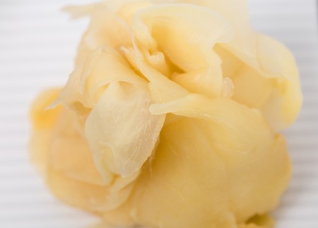Heap of ginger for japanese sushi. Macro. Can be used as a whole background.の写真素材