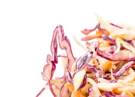 Healthy fresh coleslaw salad. Macro. Photo can be used as a whole background.の写真素材