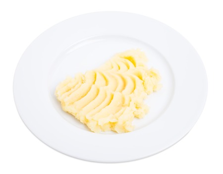 Mashed potato puree. Isolated on a white background.の写真素材