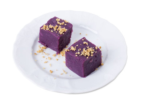 Traditional georgian dessert from grapes and walnuts. Isolated on a white background.の写真素材