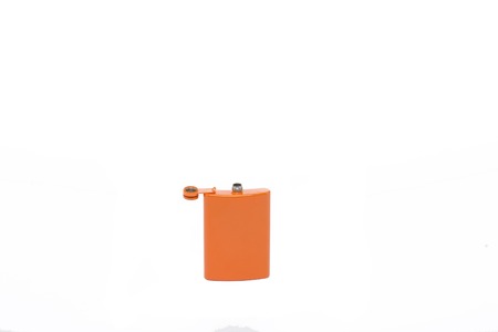 Aluminium orange flask. Isolated on he white background.の写真素材