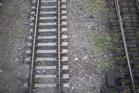 Old and New. There are two railway lines. One railway line is old and second railway line is modern.の写真素材