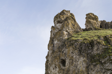 View of the cliff. There are the blue sky and a cliff.の写真素材