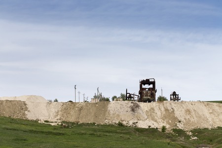 Beautiful view of the old quarry and blue sky.の写真素材