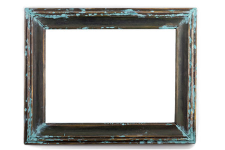 Beautiful wooden frame for pictures and photos. Isolated in a white background.