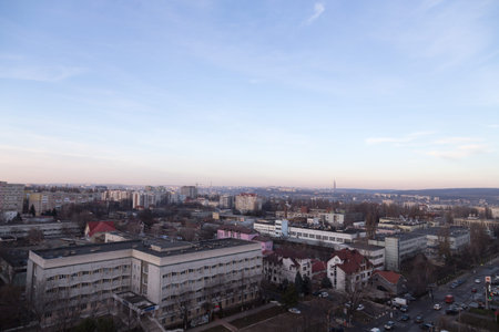 Nice top view of Chisinau and its surroundings. In this image is the Botanica district.