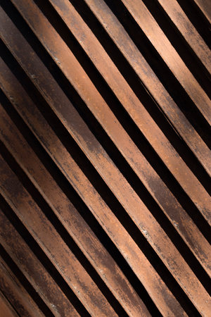 Background of rusty iron strips. Close-up.の写真素材