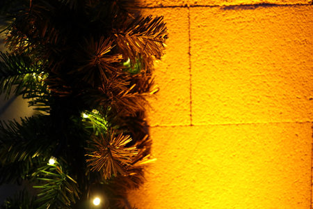 Festive decorations on the street in Chisinau. Close-up.の写真素材