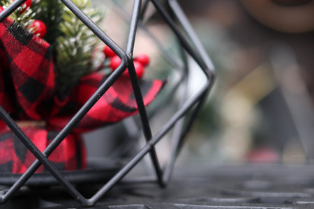 Festive decorations on the street in Chisinau. Close-up.の写真素材