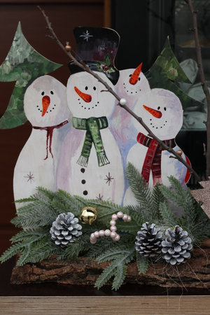 Festive decorations on the street in Chisinau. Close-up.の写真素材
