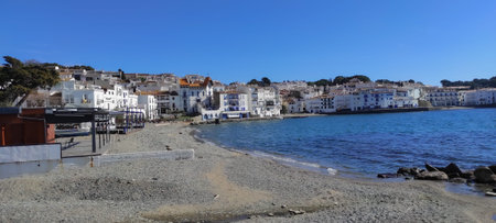 Sunny Winter day in the Big beach in Cadaques