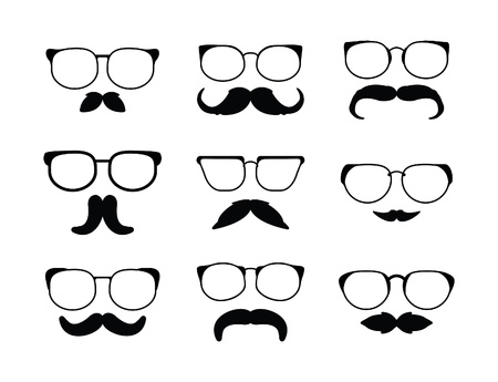 moustache eyeglassのイラスト素材