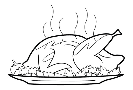 roasted chickenのイラスト素材