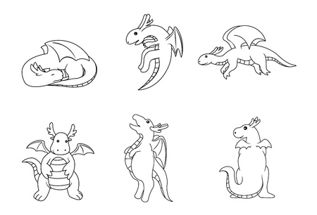 dragon setのイラスト素材