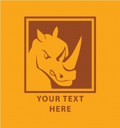 rhinoceros head symbolのイラスト素材