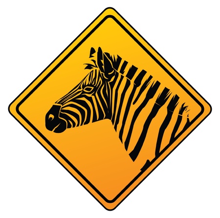 zebra yellow signのイラスト素材