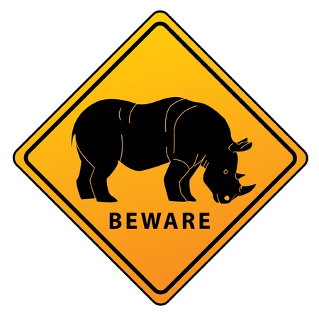Rhinoceros road signのイラスト素材