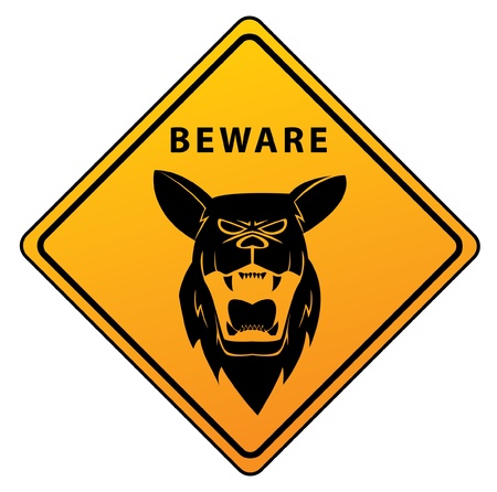 Beware Sign Shepherd Dogのイラスト素材