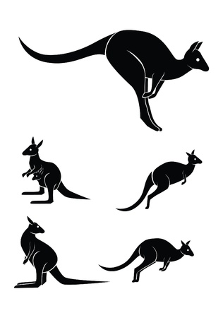 kangaroo set collectionのイラスト素材