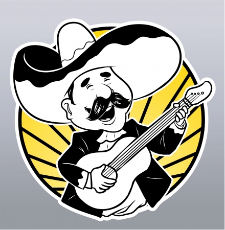 Happy Guitar Player のイラスト素材