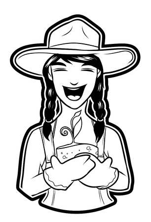 Woman Love Natureのイラスト素材