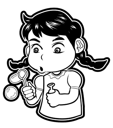 Girl Kid Play Baloonのイラスト素材