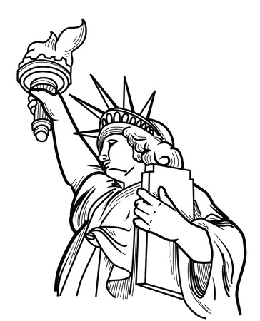 liberty statueのイラスト素材