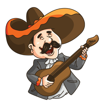 Mexico Guitar manのイラスト素材